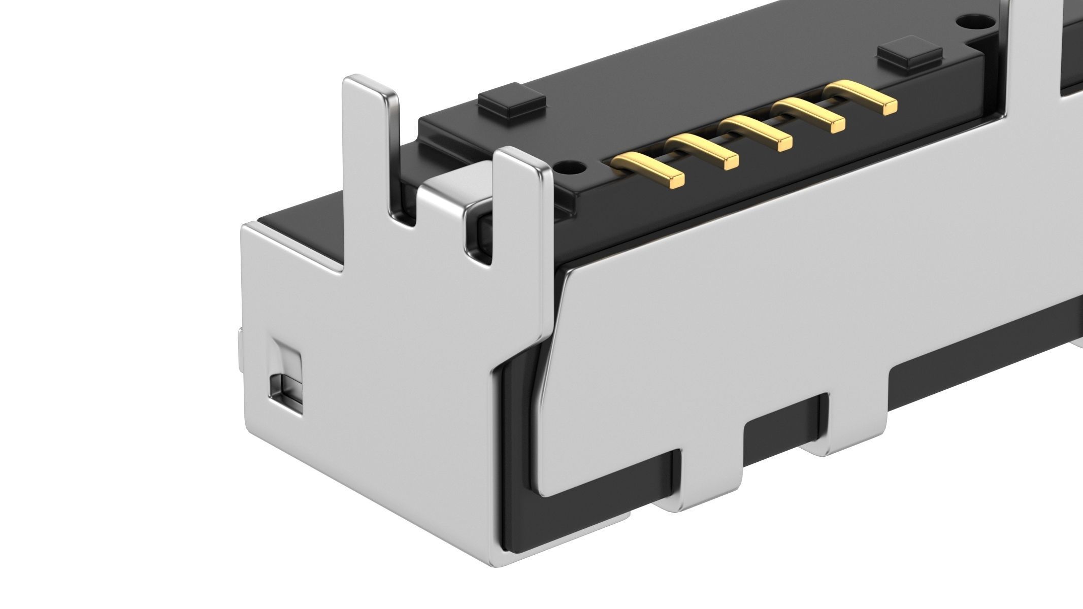 USB Micro B Female 3D model_2