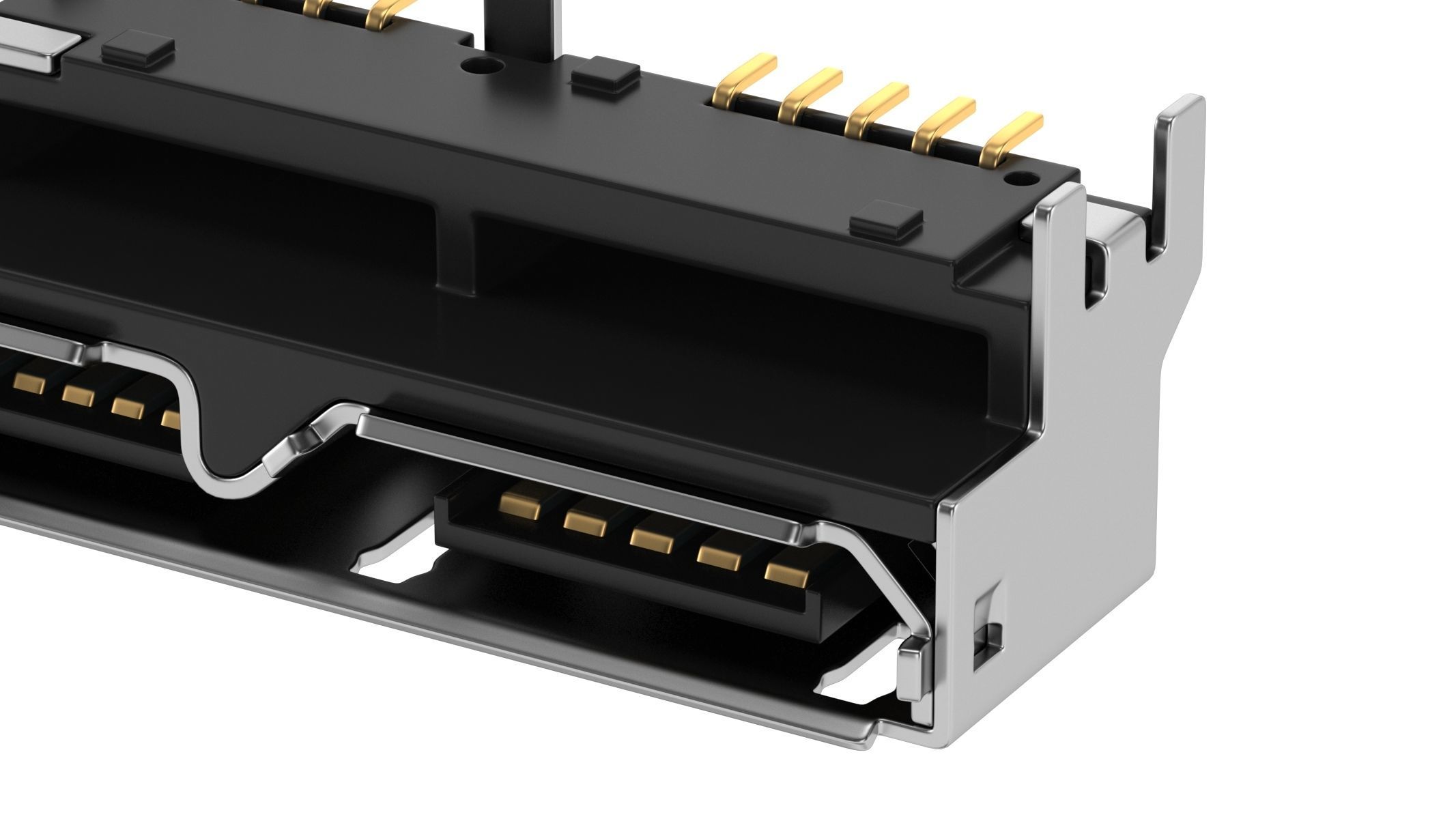 USB Micro B Female 3D model_3