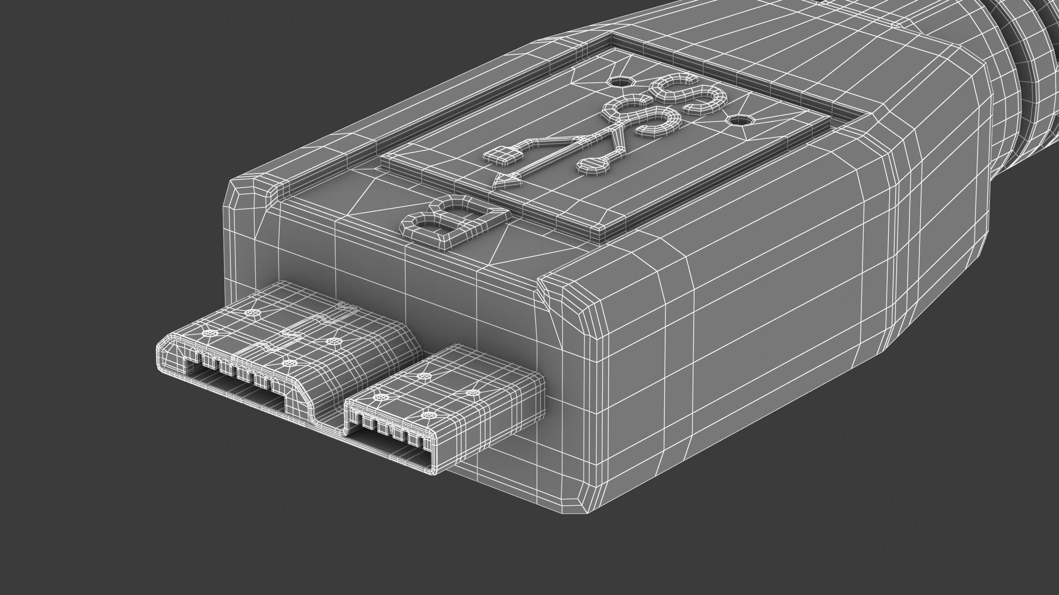 USB Micro B Male 3D model_7