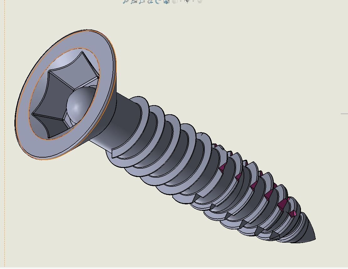3D Screw Metal Screw 4x20 Original Sizes Ready for 3D Print 3D print model_6