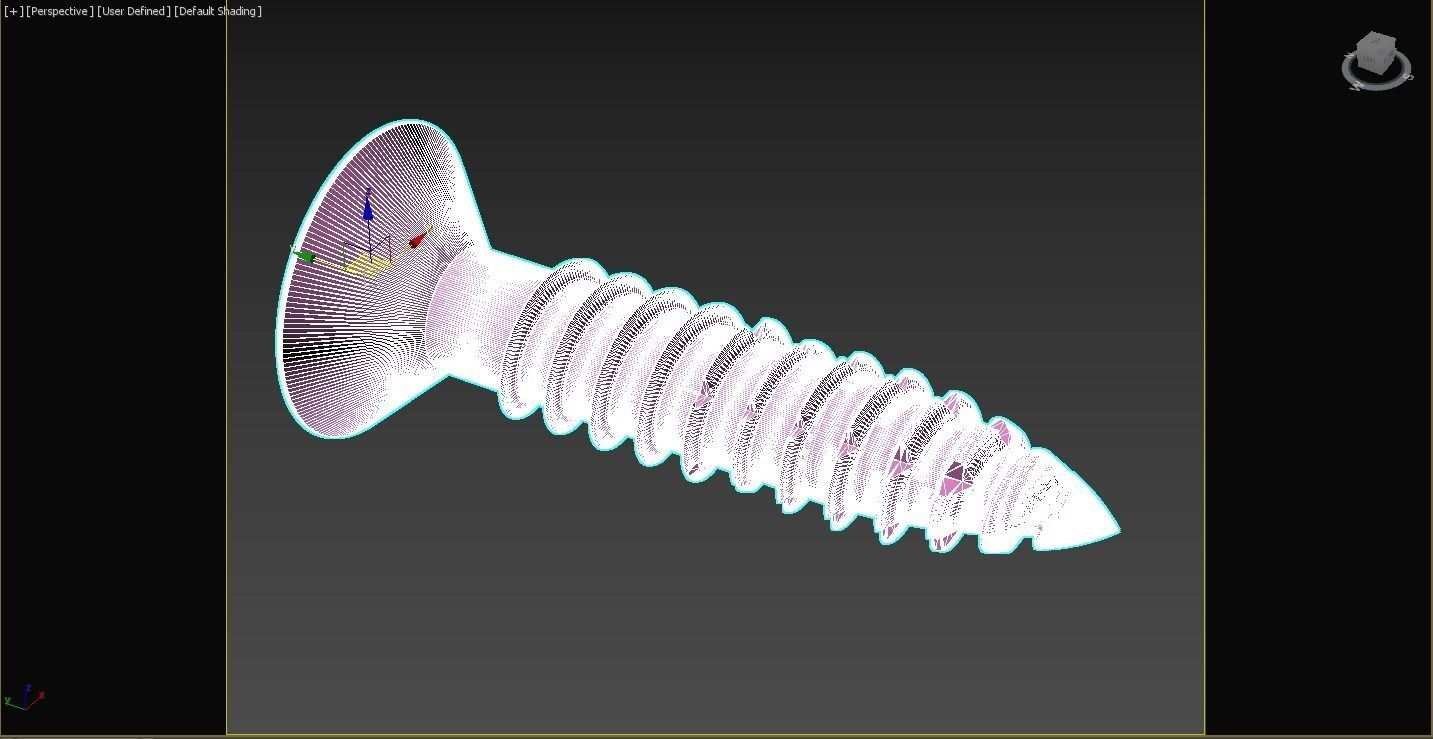 3D Screw Metal Screw 4x20 Original Sizes Ready for 3D Print 3D print model_3