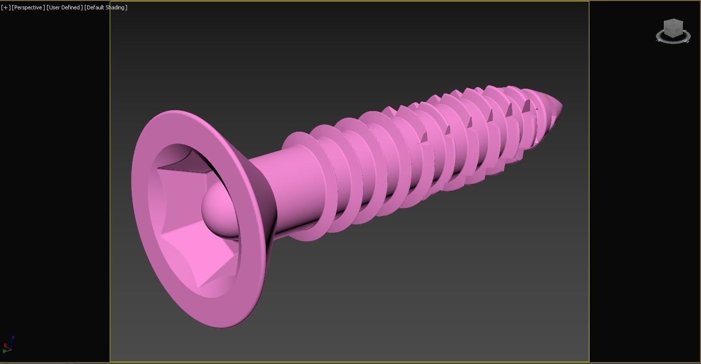 3D Screw Metal Screw 4x20 Original Sizes Ready for 3D Print 3D print model_4