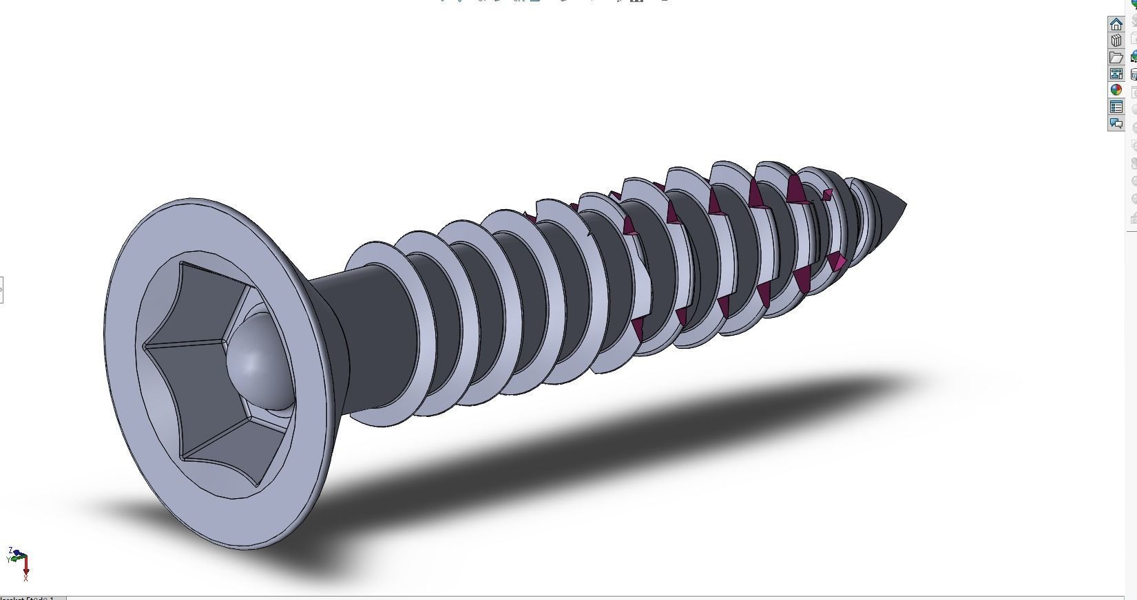 3D Screw Metal Screw 4x20 Original Sizes Ready for 3D Print 3D print model_5