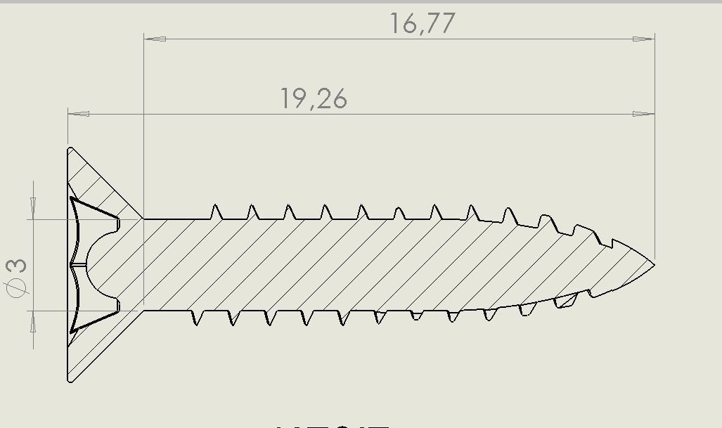 3D Screw Metal Screw 4x20 Original Sizes Ready for 3D Print 3D print model_9