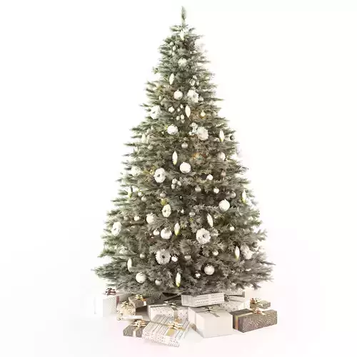 Christmas tree with decorations and gifts 3D model