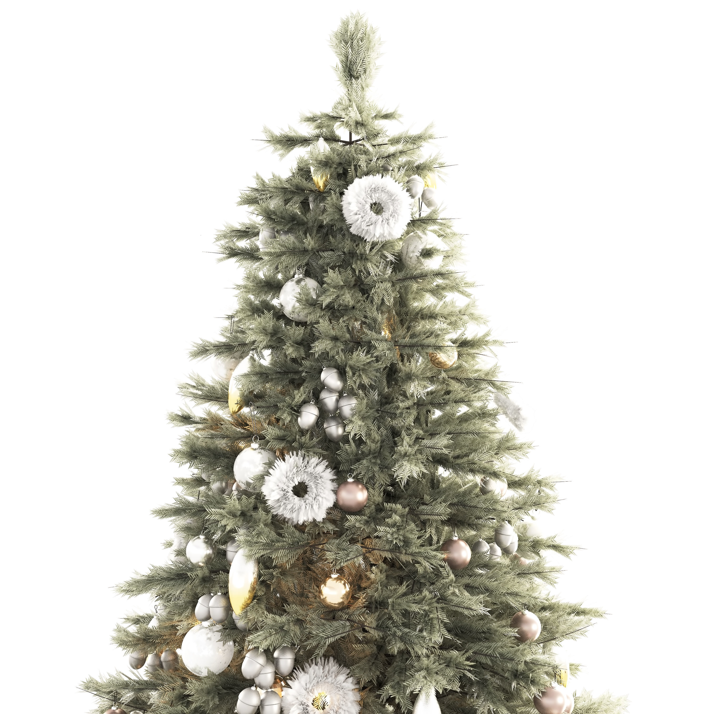 Christmas tree with decorations and gifts 3D model_7