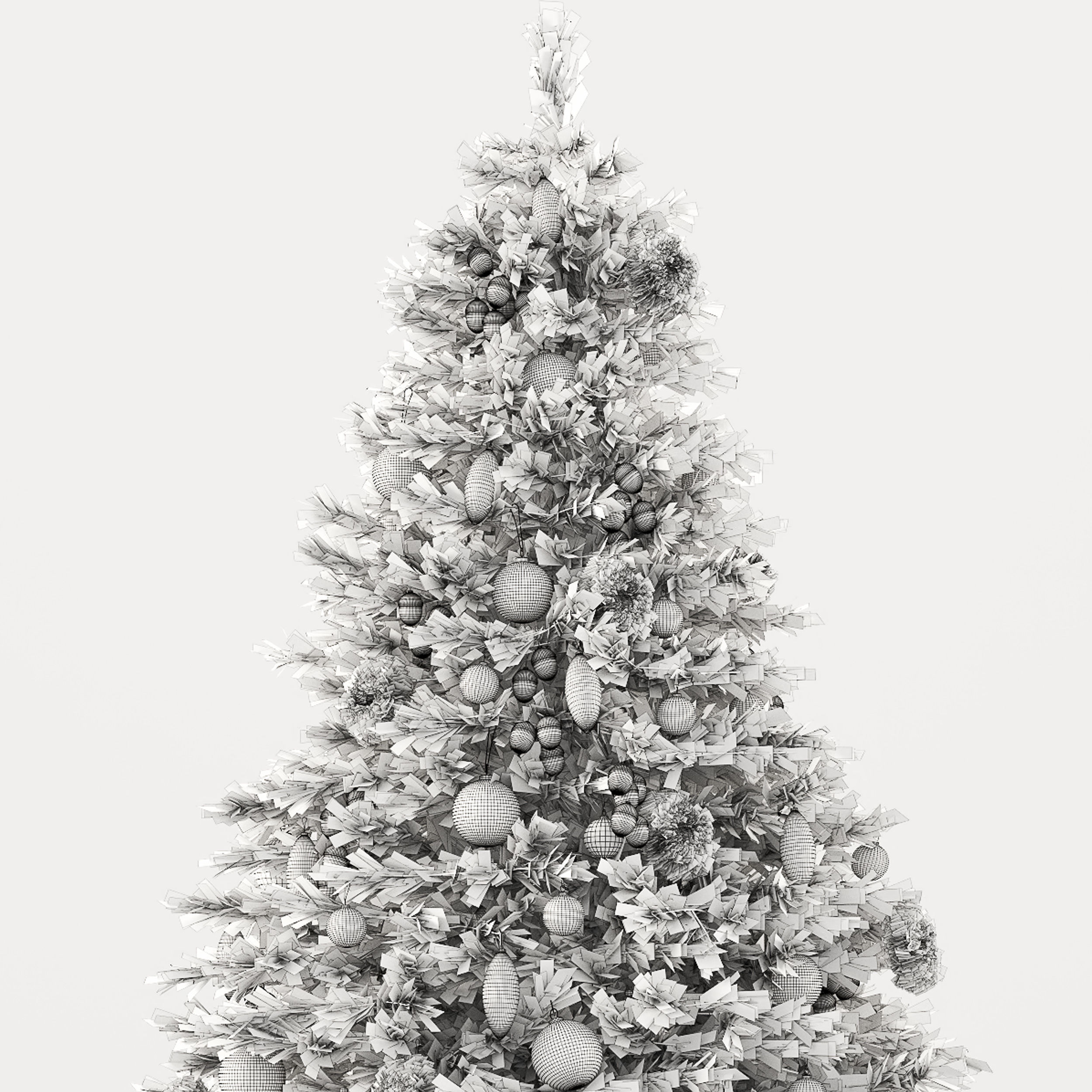 Christmas tree with decorations and gifts 3D model_13