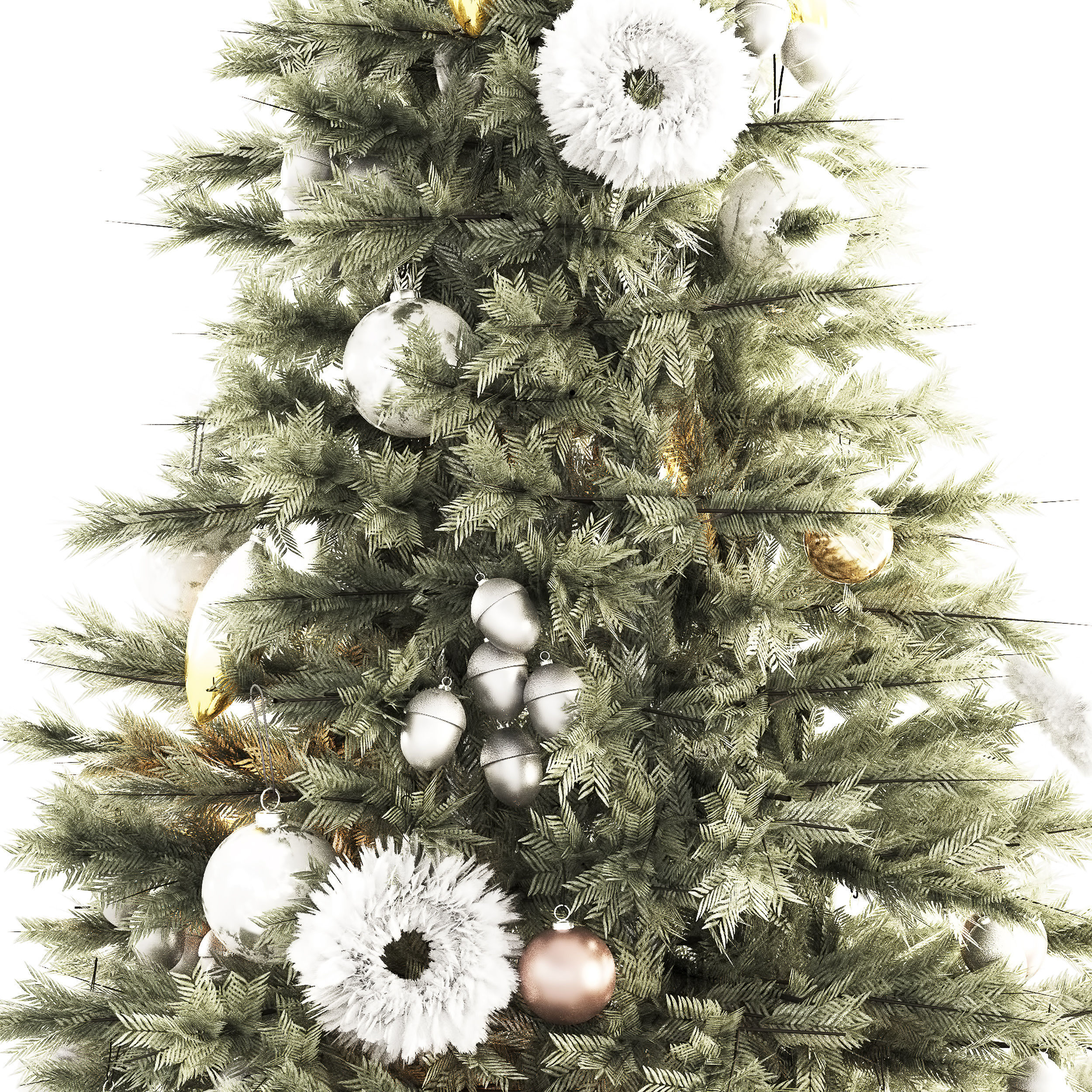 Christmas tree with decorations and gifts 3D model_8