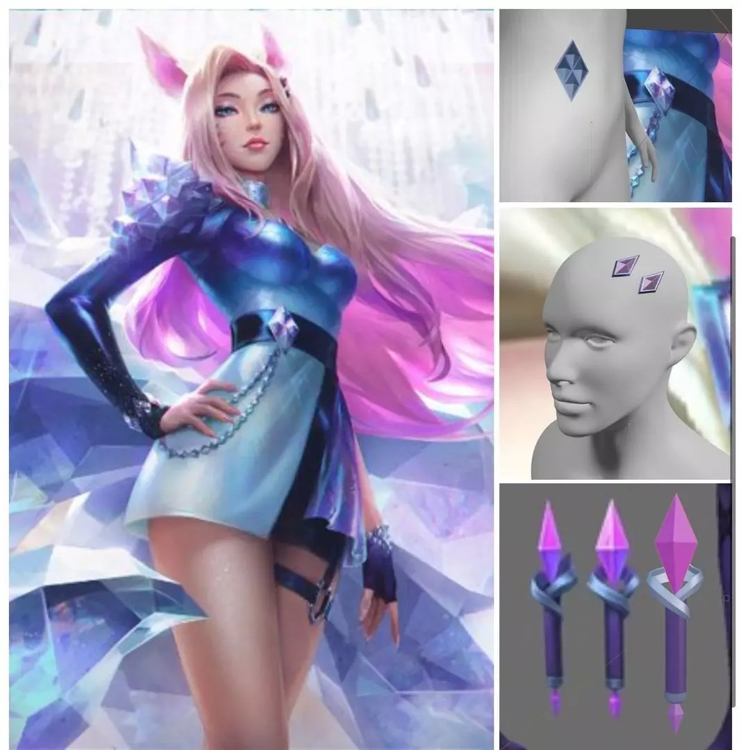KDA ALL OUT SERAPHINE Ahri jewelry microphone lol 3D print model