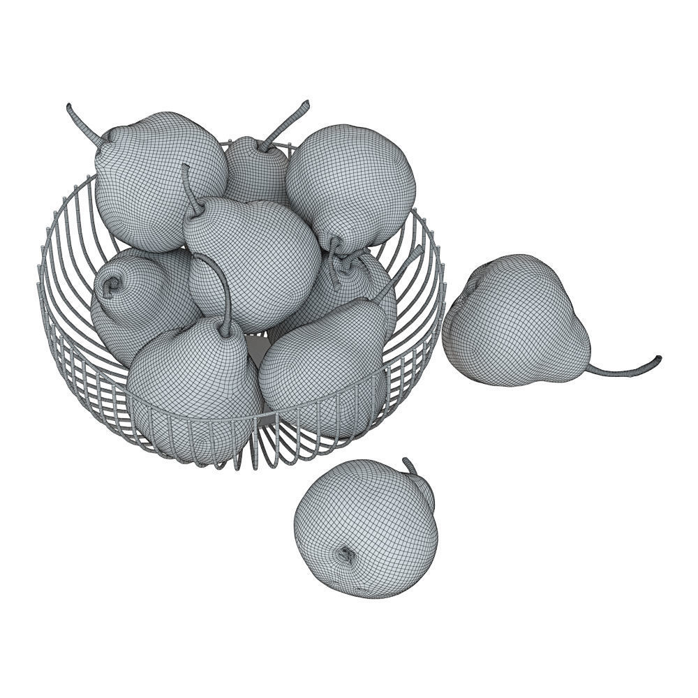 Pears in a Decorative Vase 3D model_7