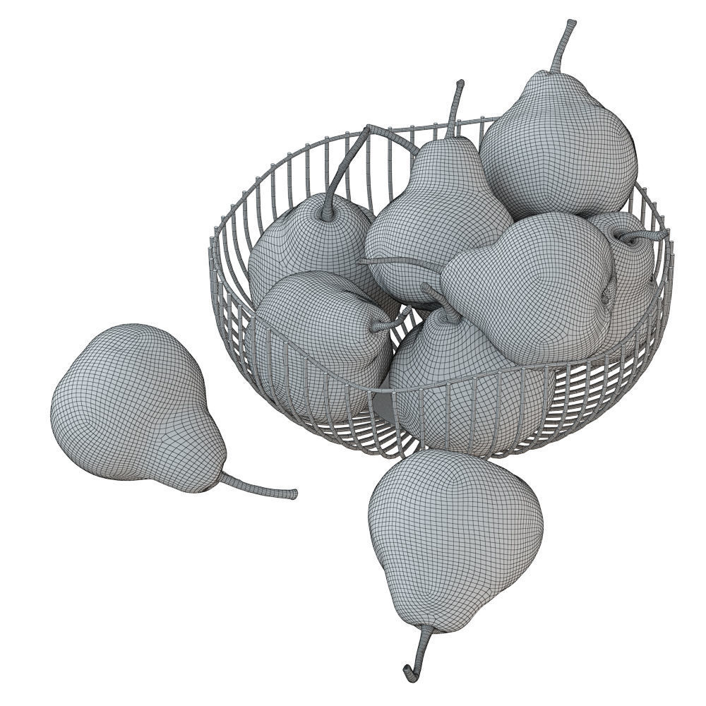 Pears in a Decorative Vase 3D model_6