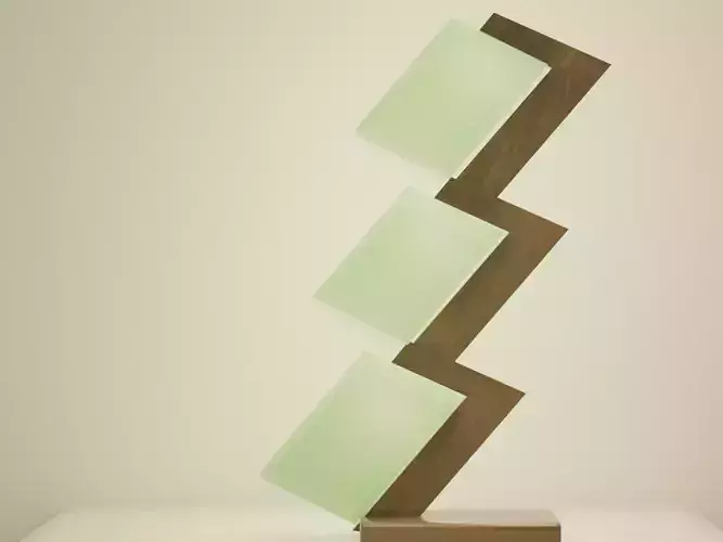 Z-Shaped Floor Lamp Low Poly 3D Model Modern