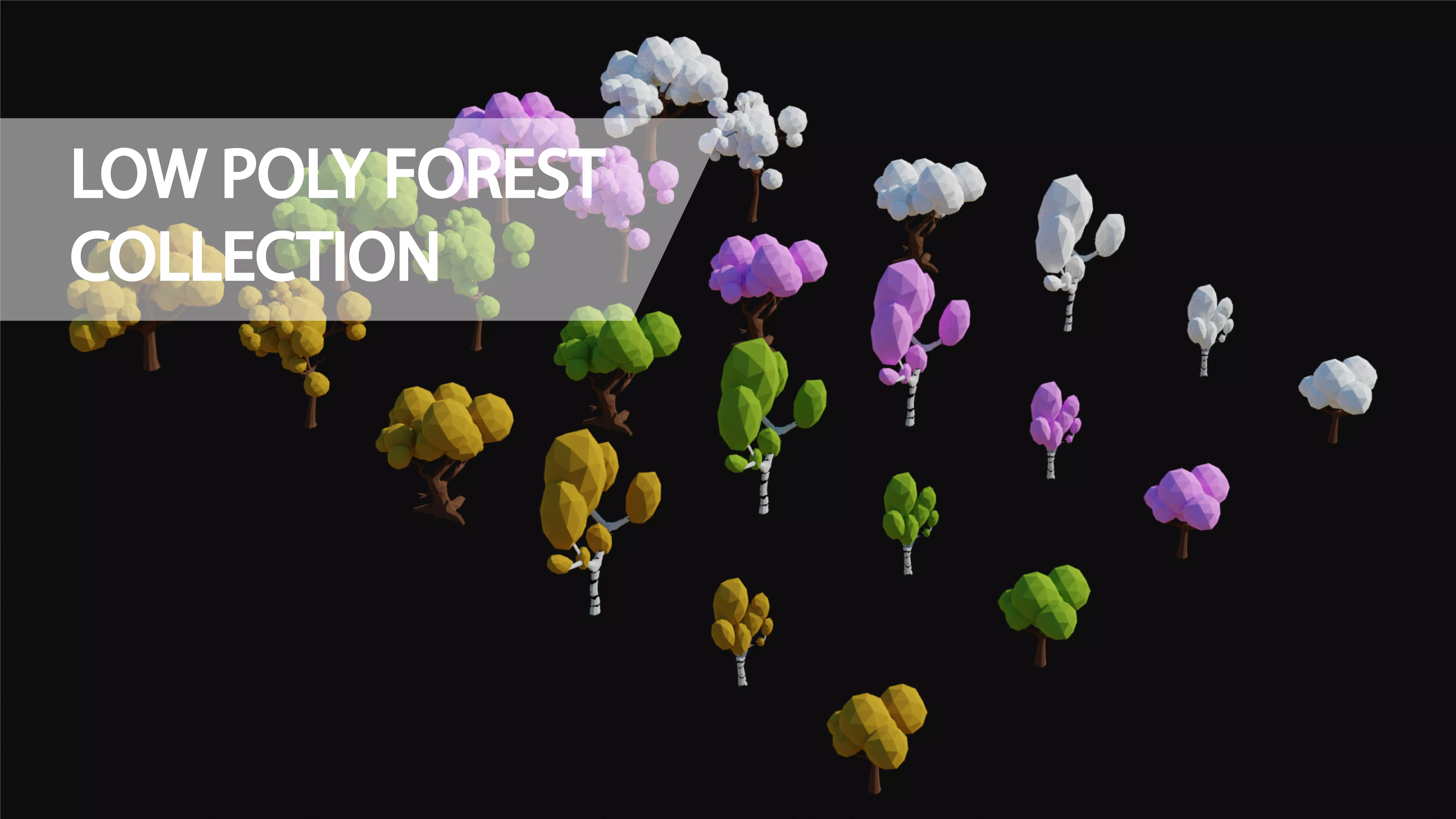 Cartoon Forest Pack Low-poly 3D model