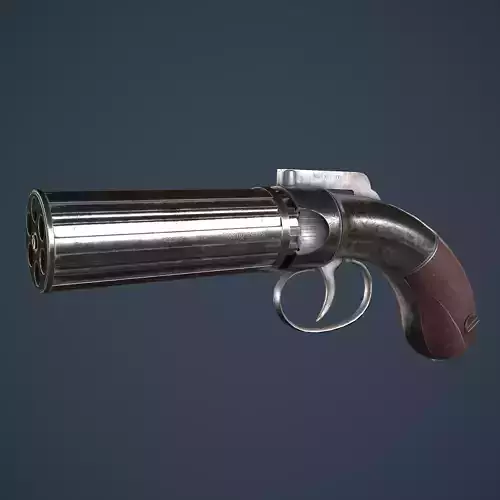 Allens and Turber Pepperbox Revolver Low-poly 3D model