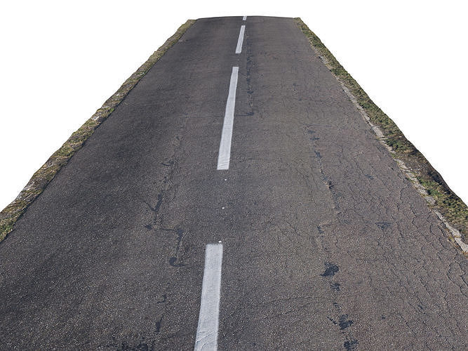 Asphalt Road 3D Scan Low-poly 3D model