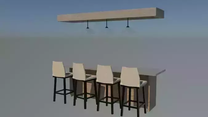 Kitchen Bar Counter 3D model