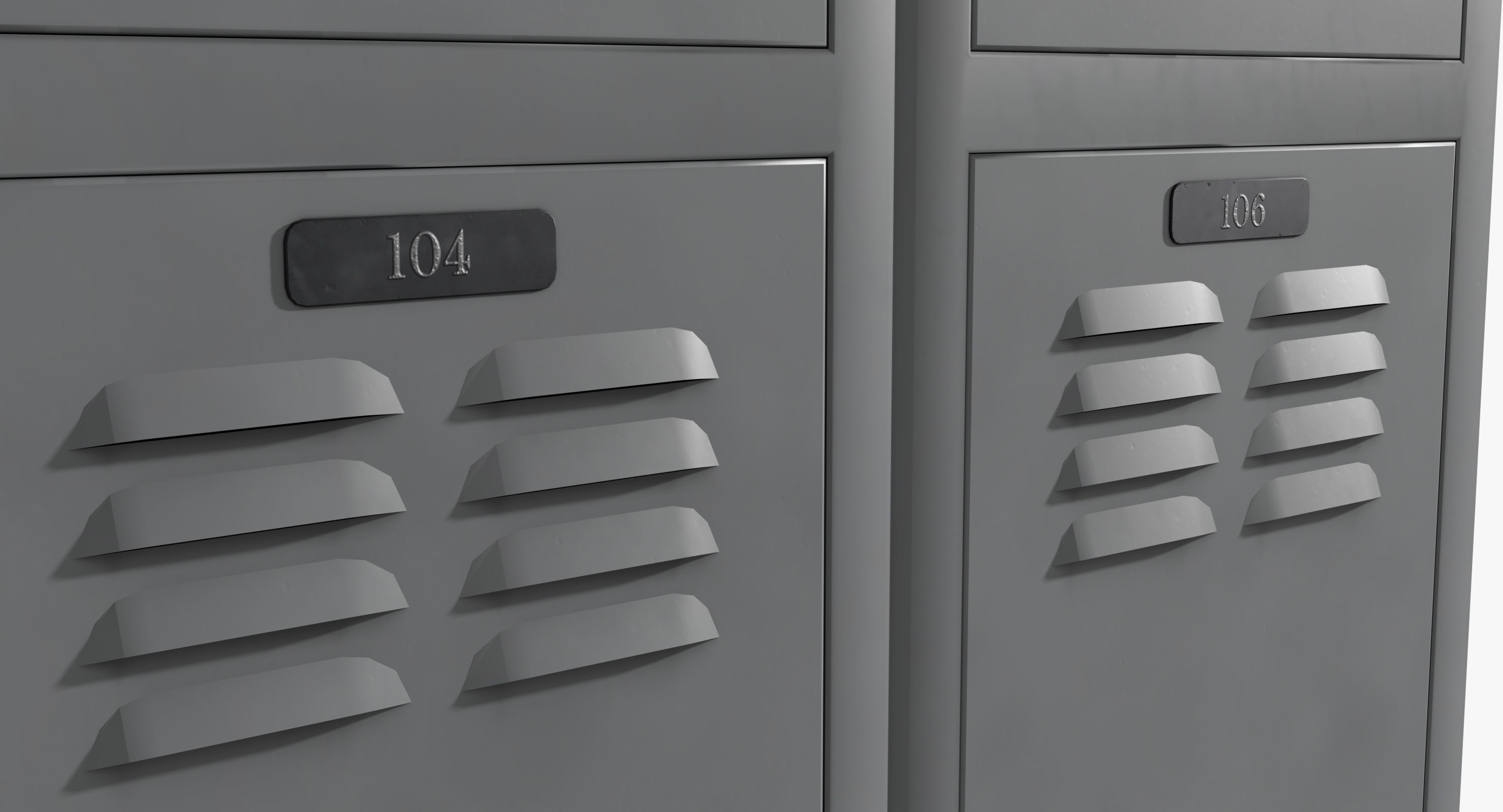 Locker metal Low-poly 3D model_6