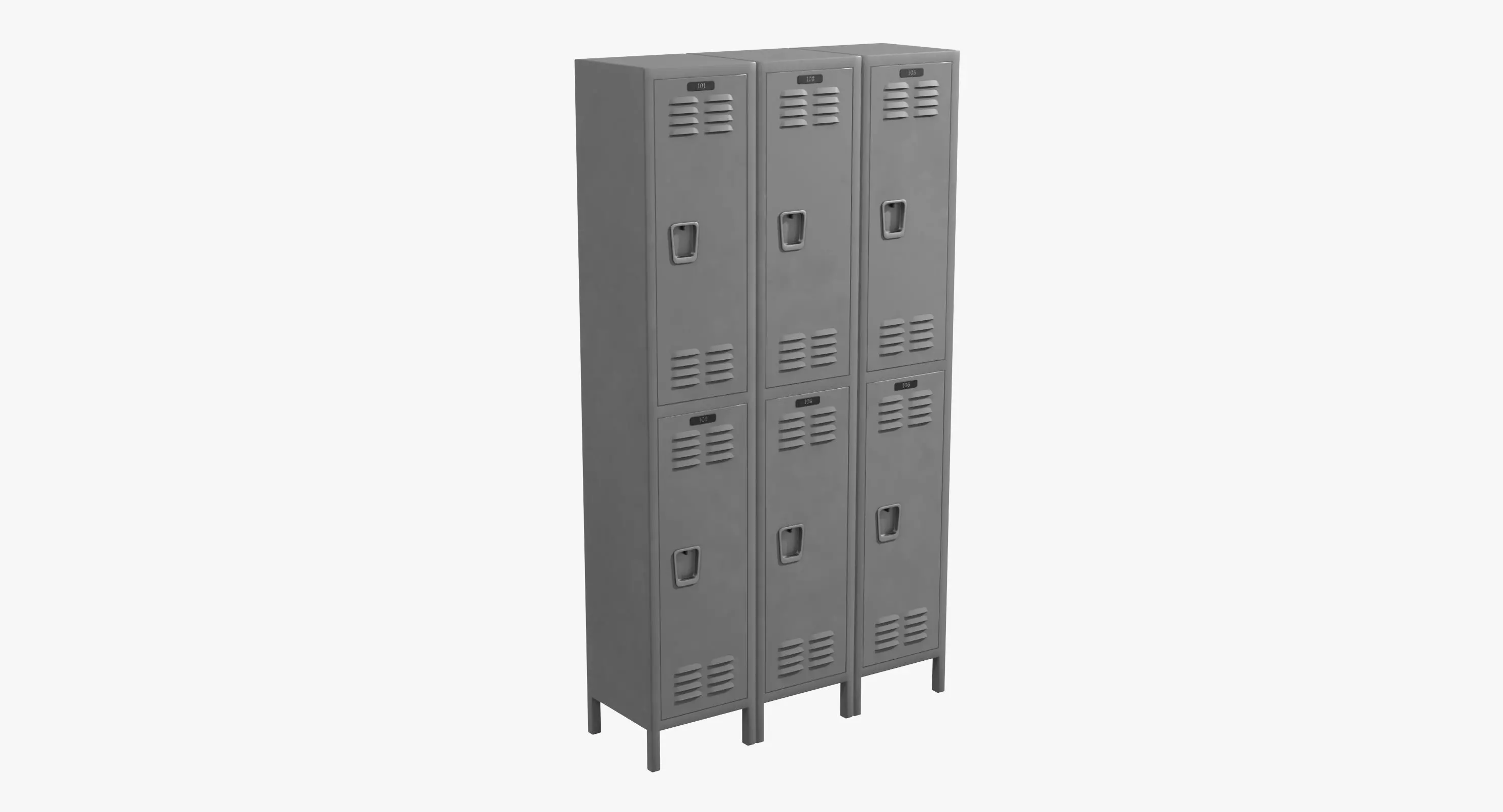 Locker metal Low-poly 3D model_0