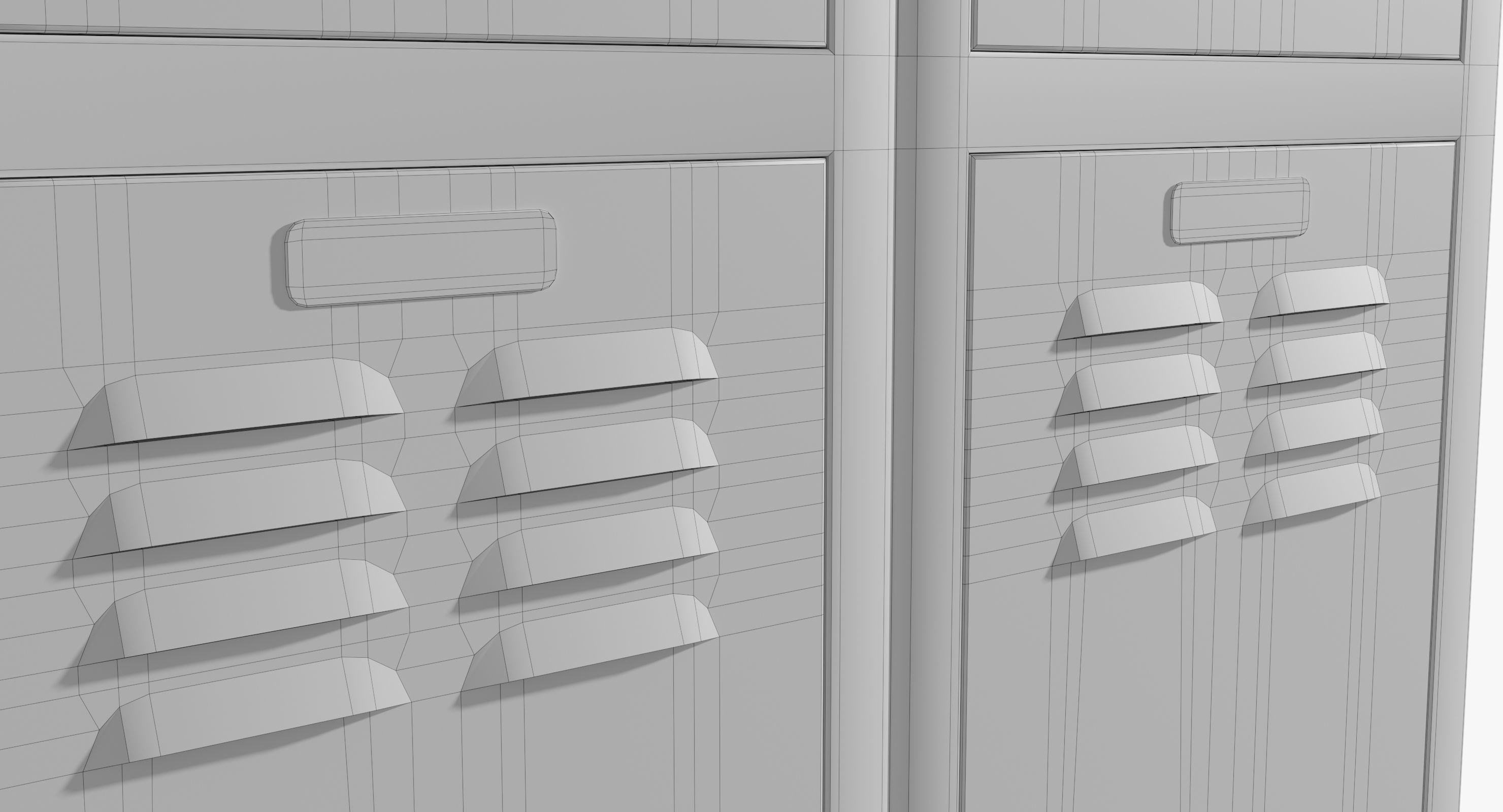 Locker metal Low-poly 3D model_7