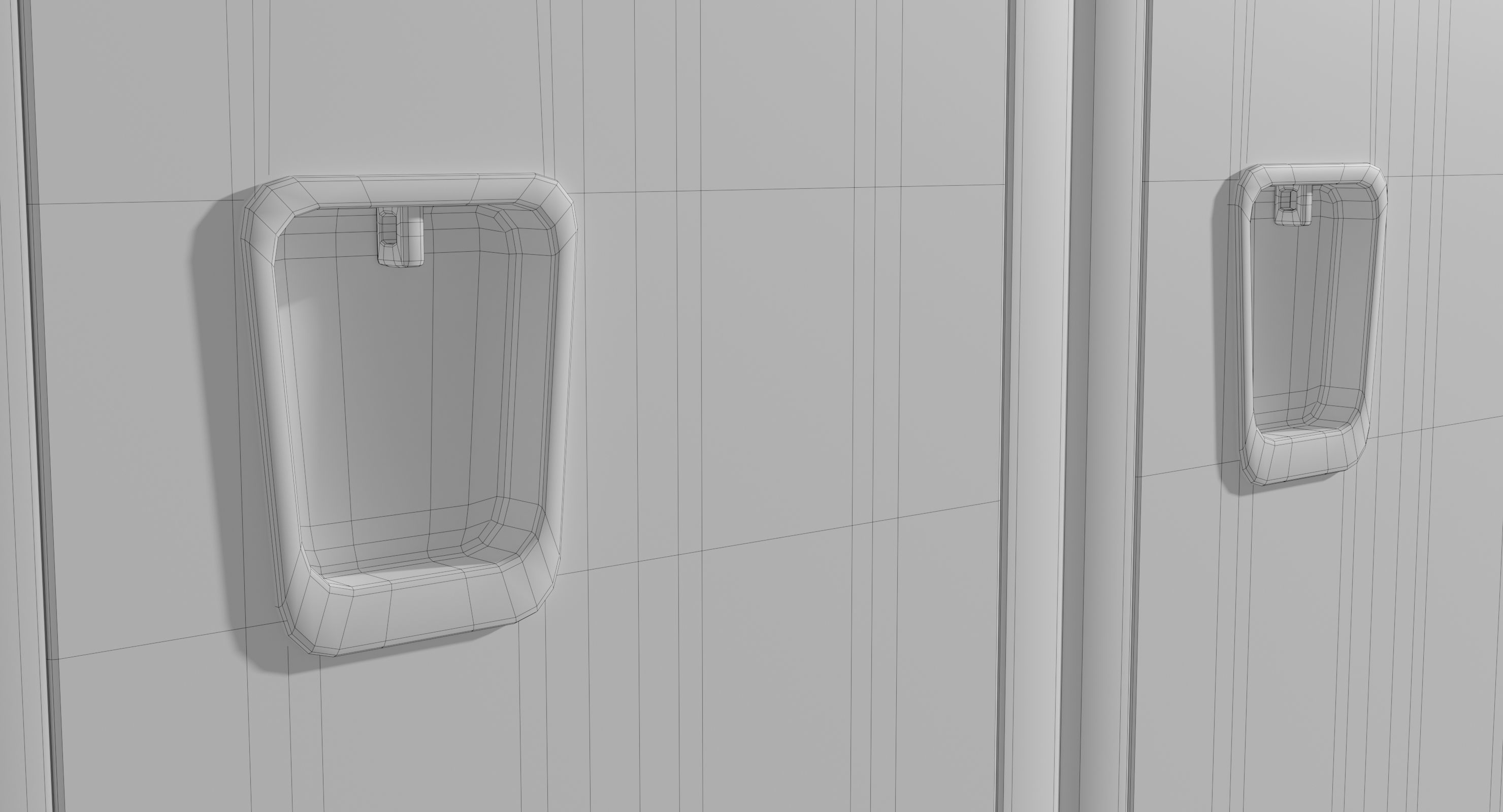 Locker metal Low-poly 3D model_9