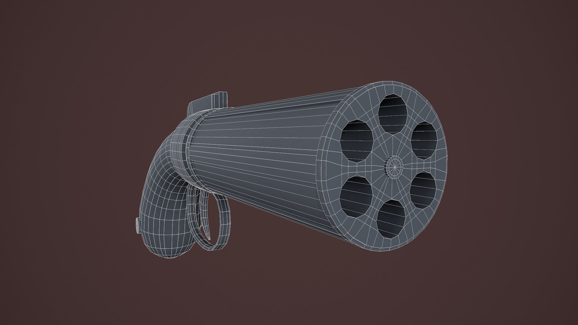 Allens and Turber Pepperbox Revolver Low-poly 3D model_21