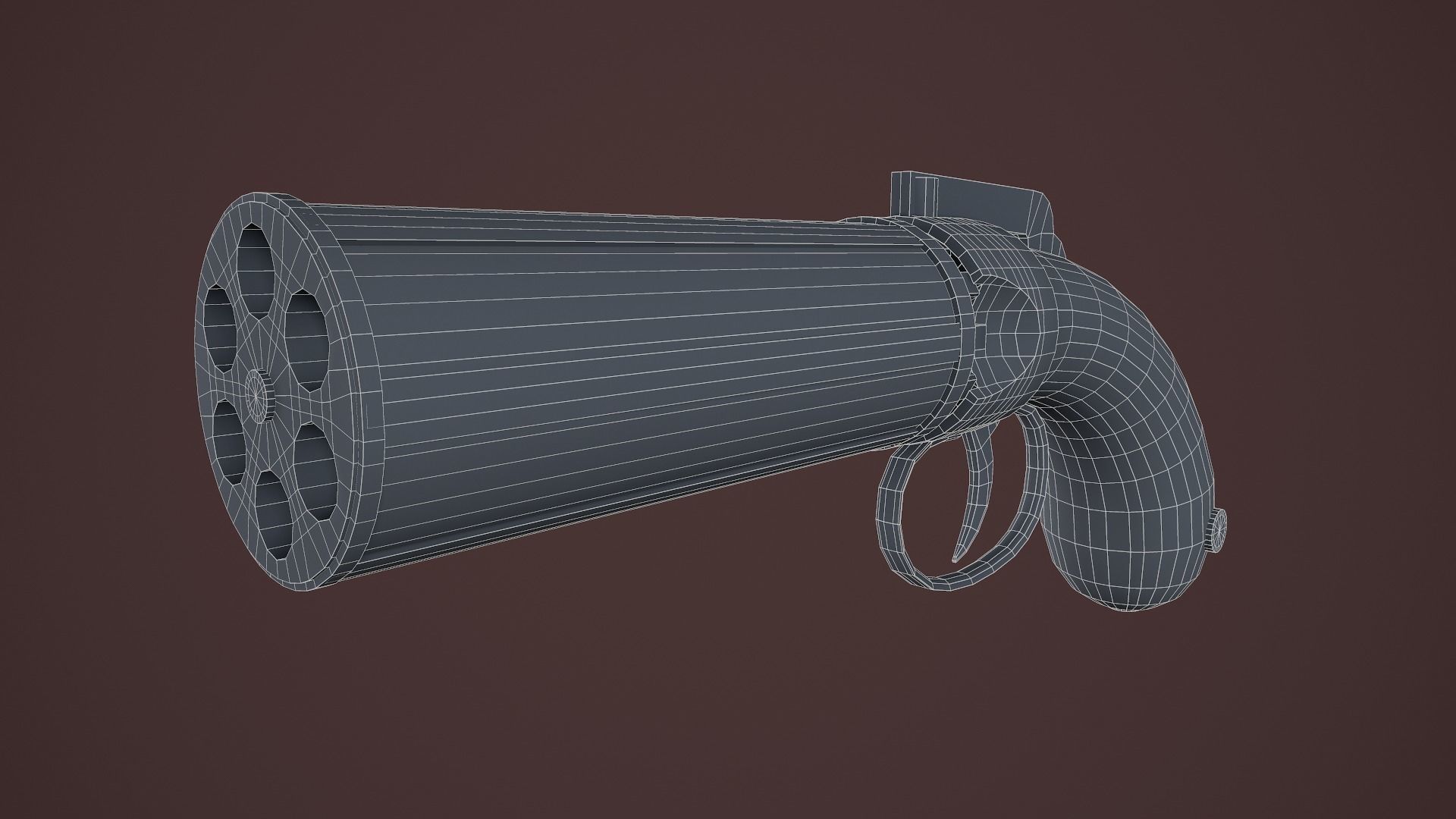 Allens and Turber Pepperbox Revolver Low-poly 3D model_16