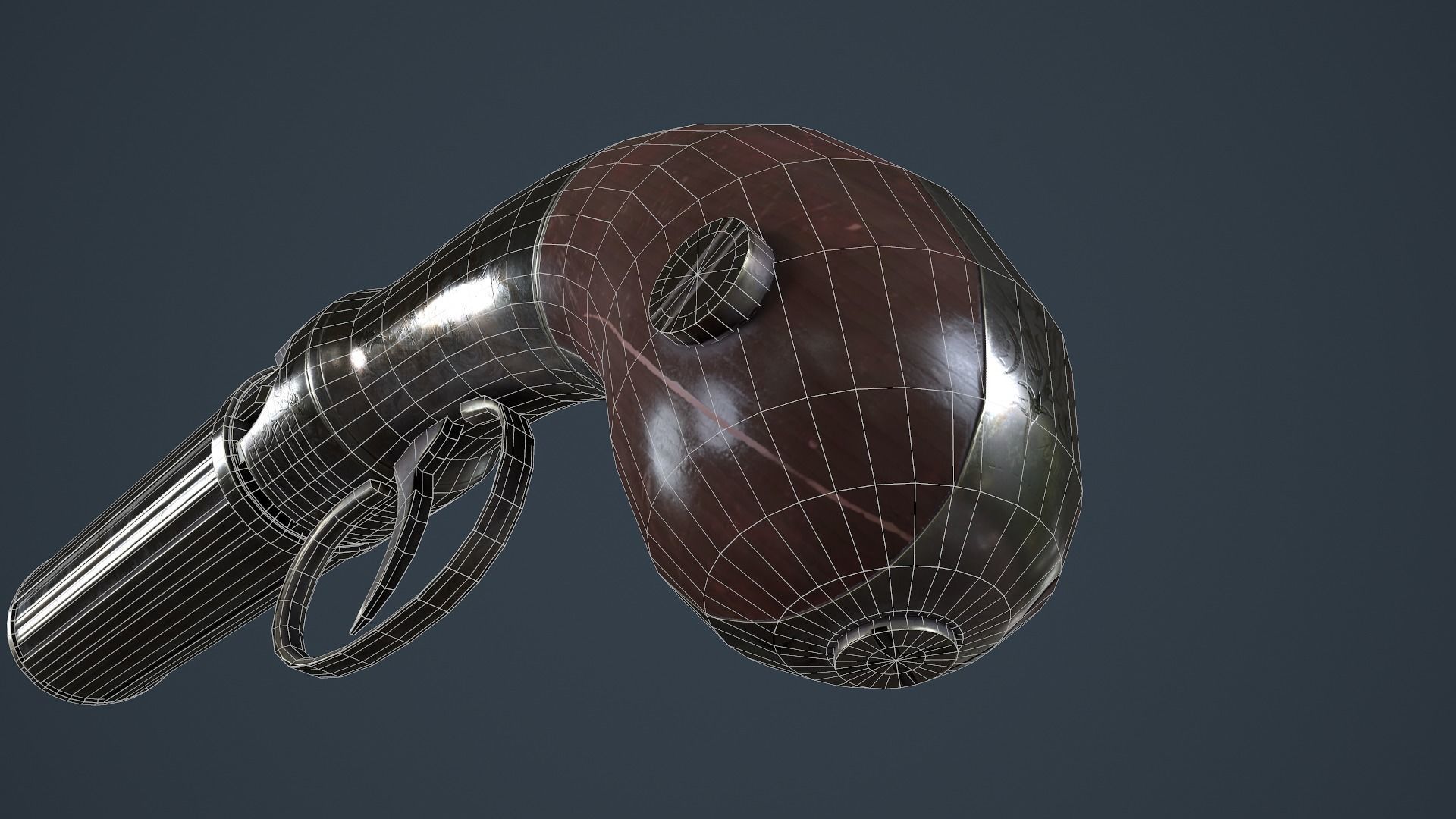 Allens and Turber Pepperbox Revolver Low-poly 3D model_14