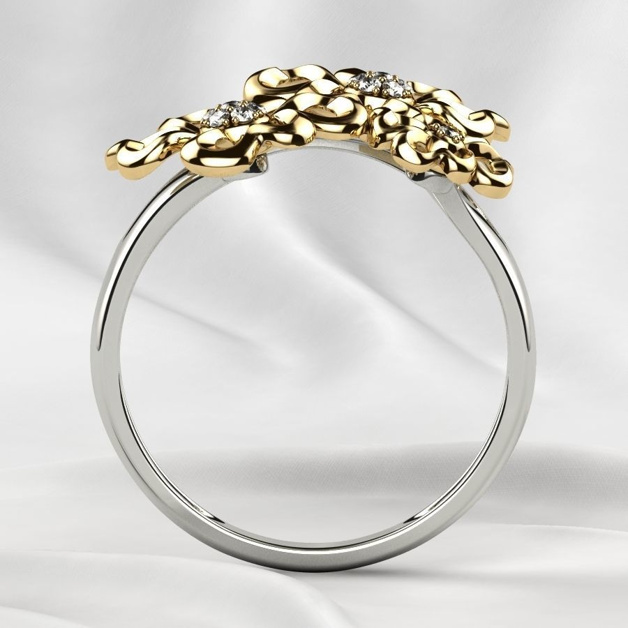 Sweet Flowers Gold Ring 3D print model_21
