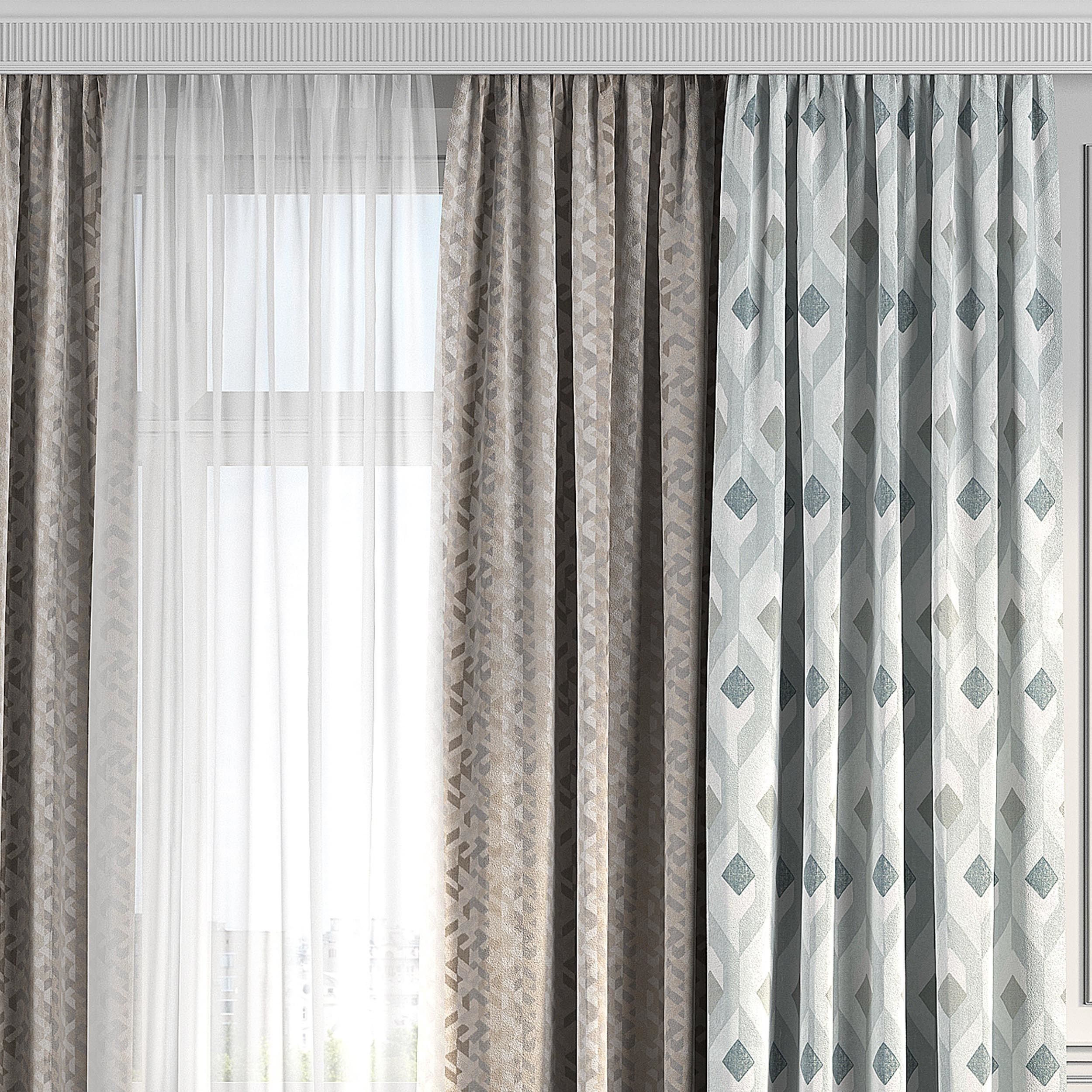 Curtain Set 146 3D model_2