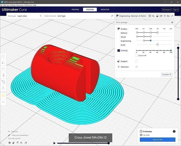 Cross Dowel M6 3D Model Collection