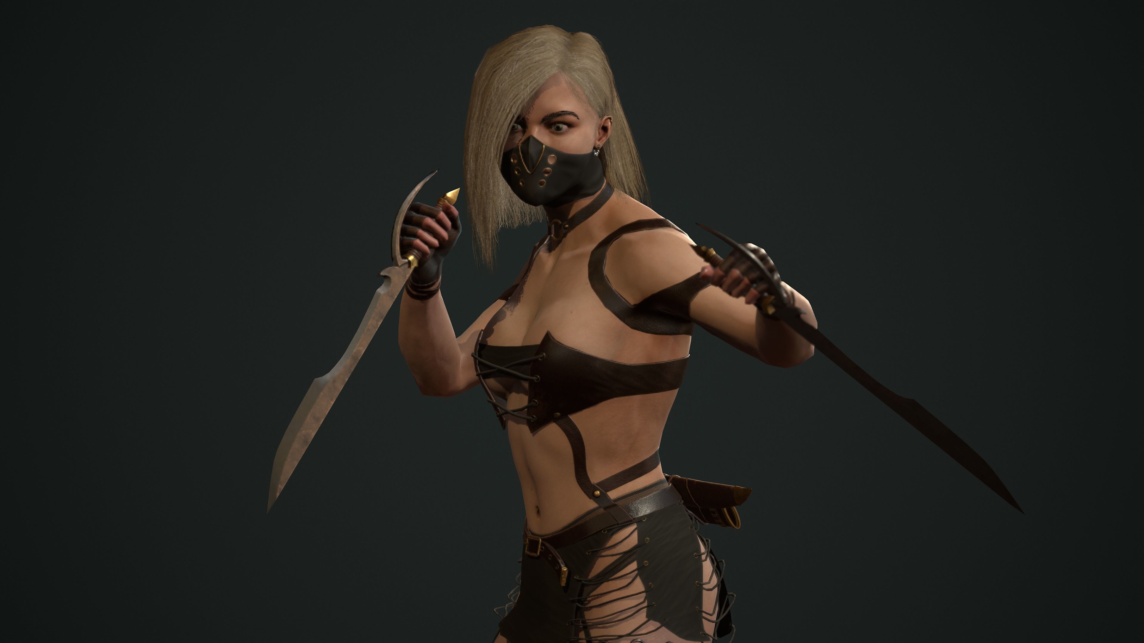 Thief-Girl- Game Ready Low-poly 3D model girl Low-poly 3D model_4