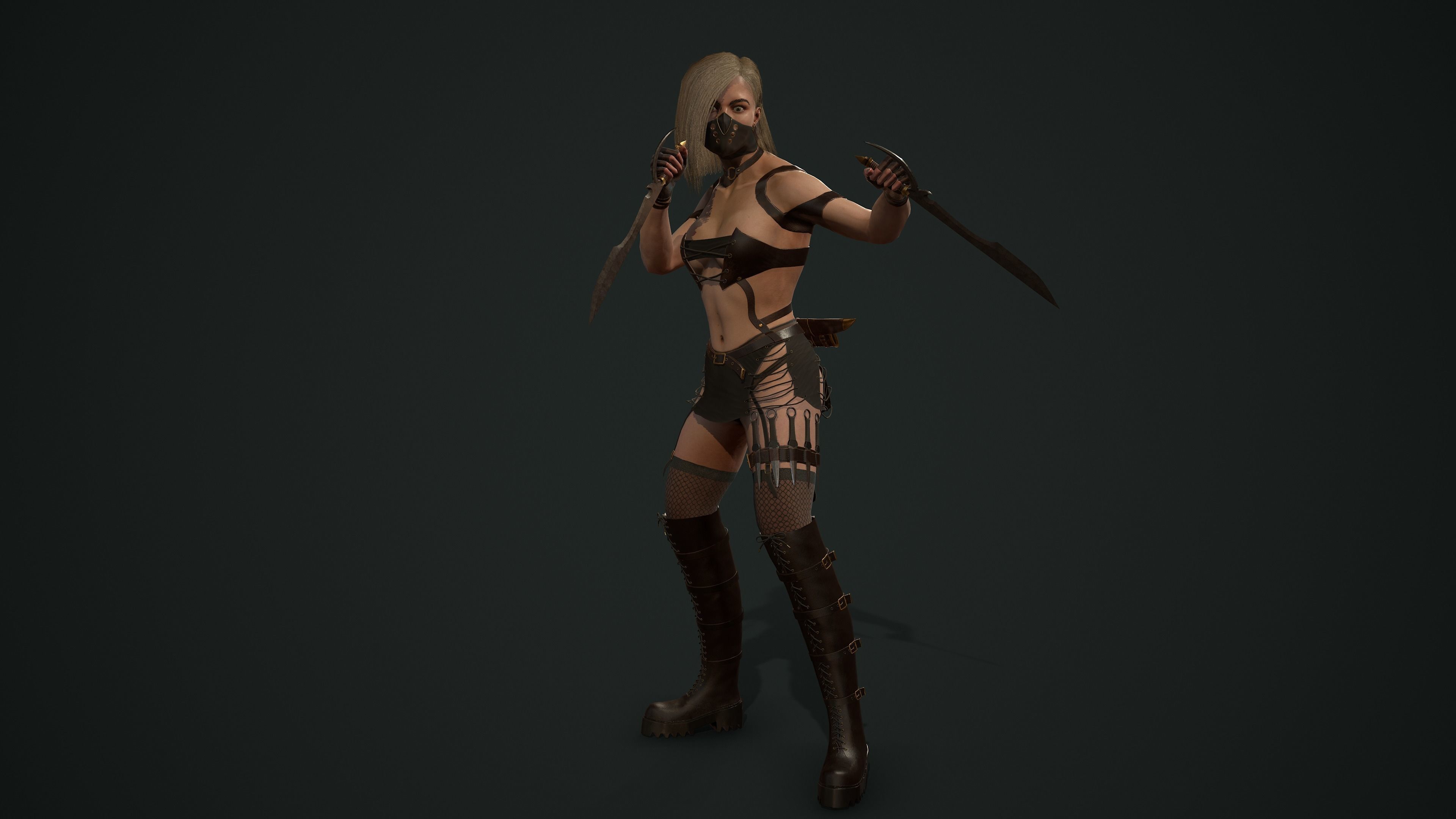 Thief-Girl- Game Ready Low-poly 3D model girl Low-poly 3D model_6