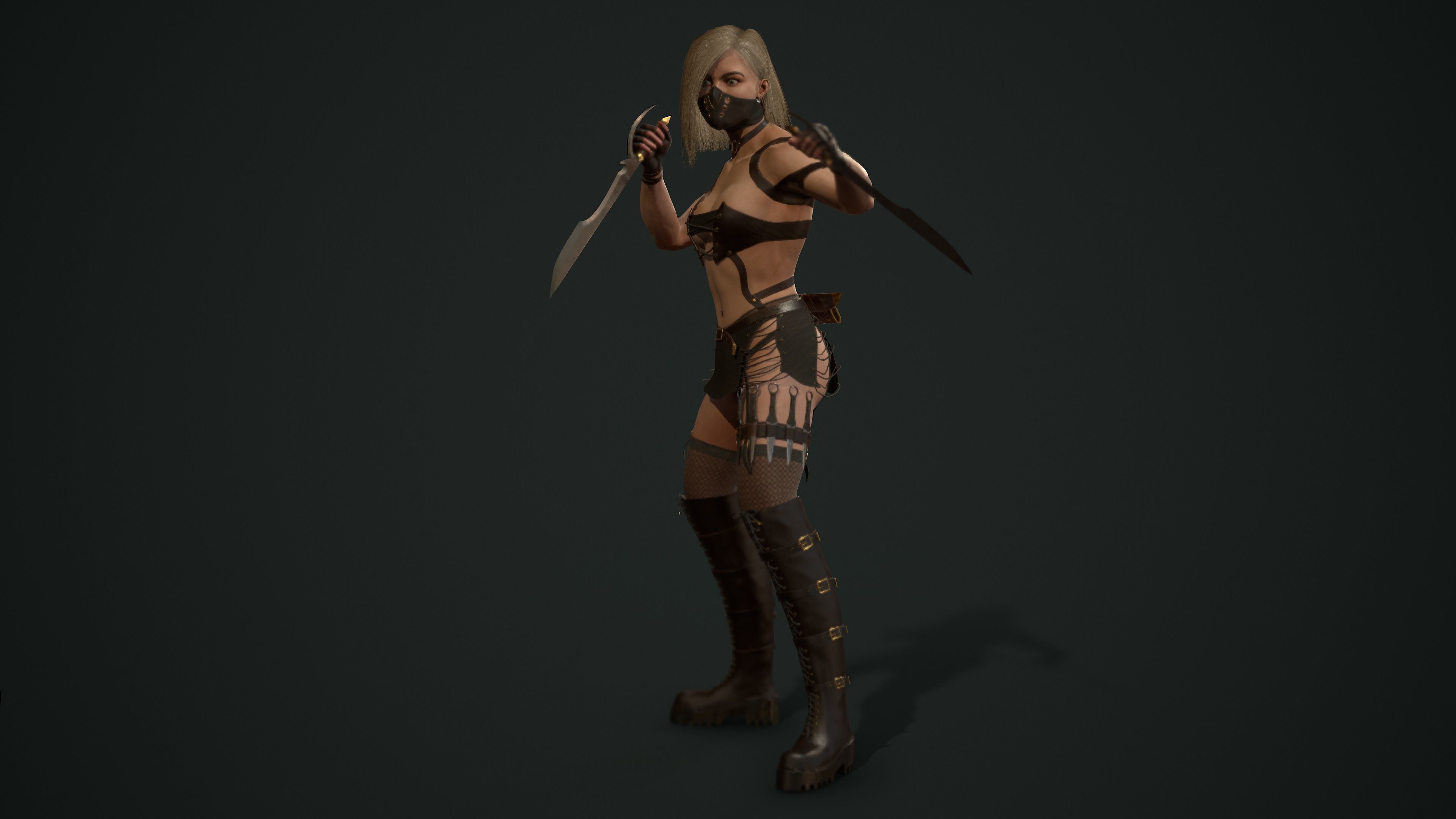 Thief-Girl- Game Ready Low-poly 3D model girl Low-poly 3D model_7