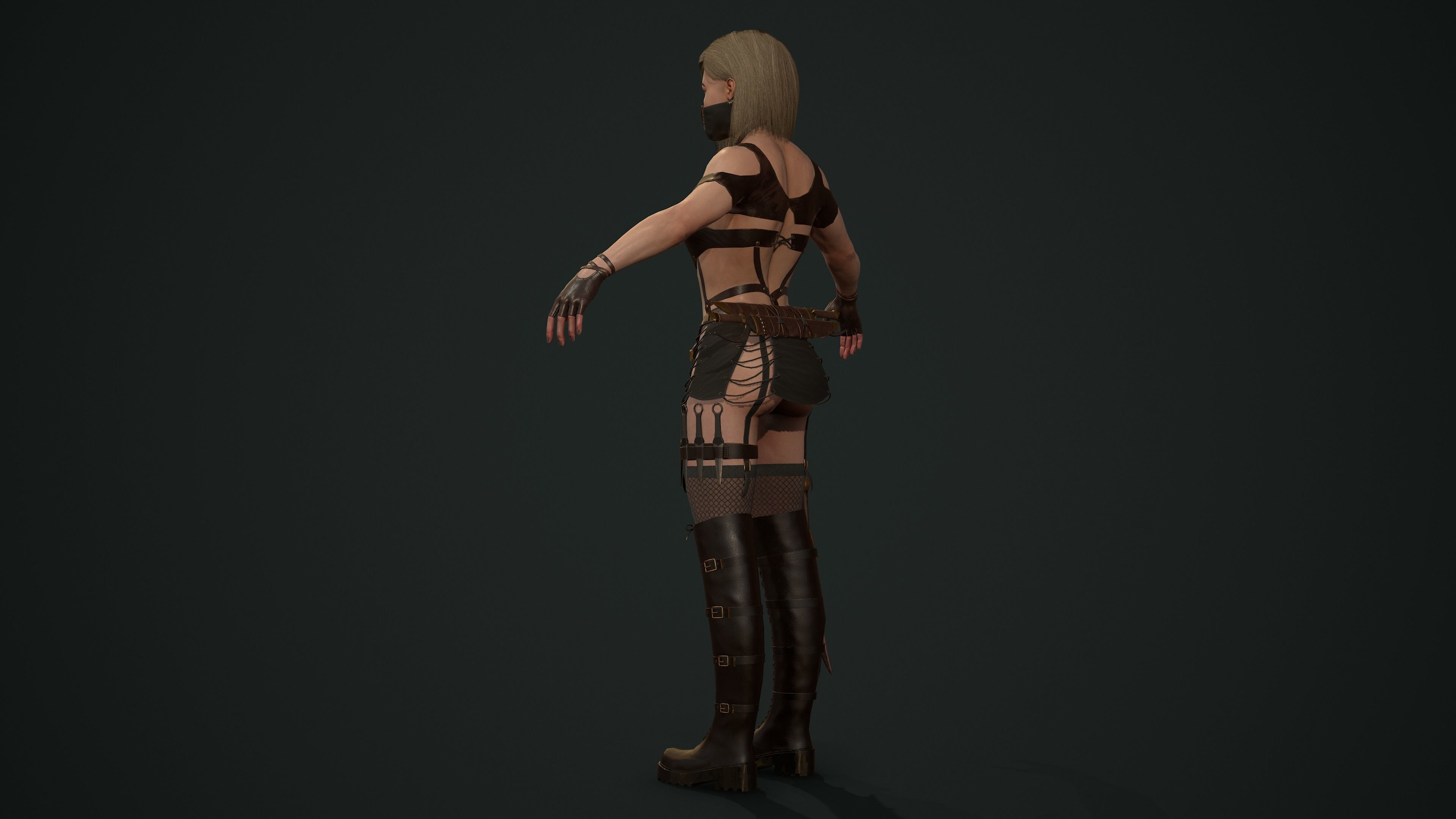 Thief-Girl- Game Ready Low-poly 3D model girl Low-poly 3D model_9