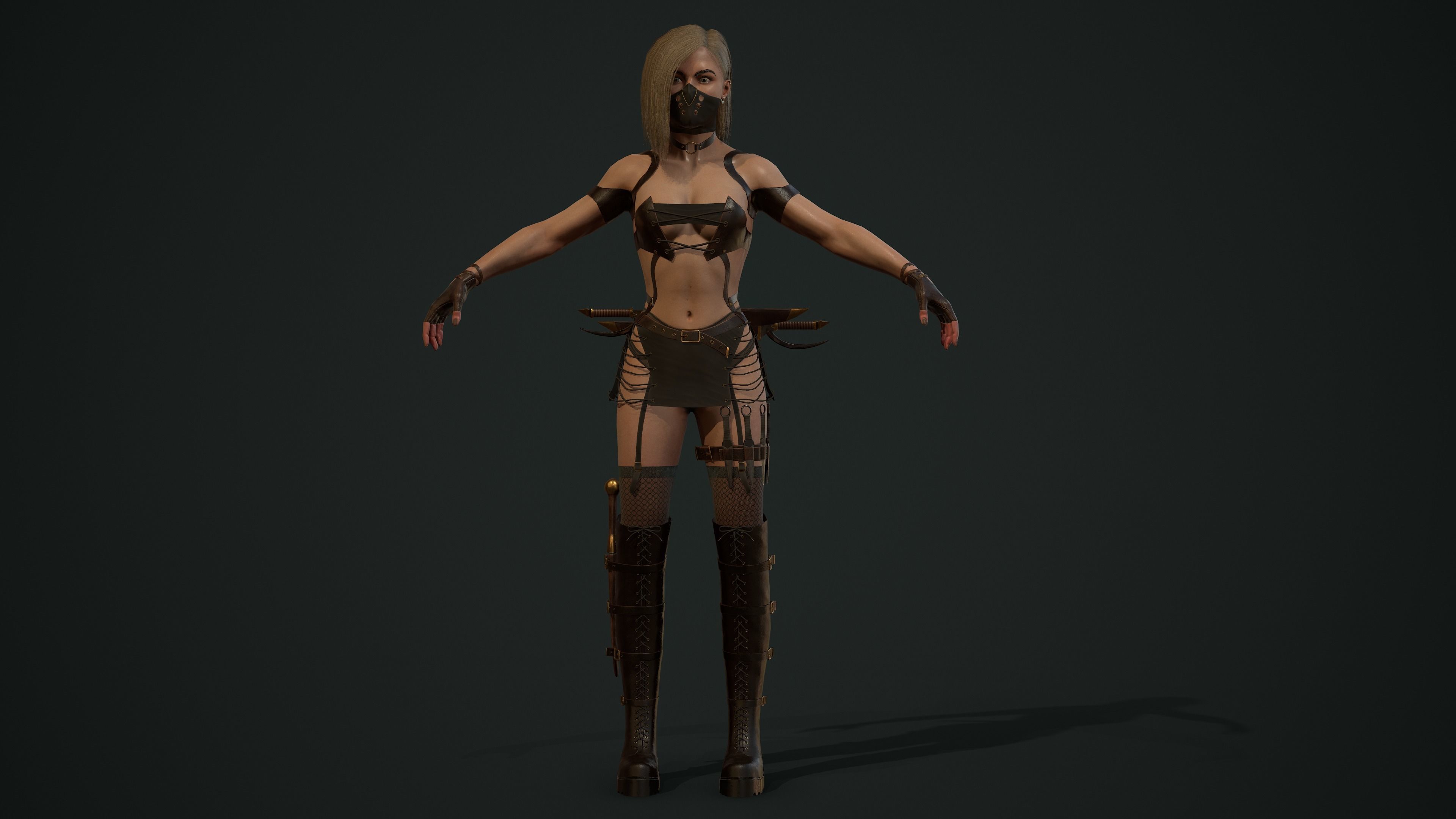 Thief-Girl- Game Ready Low-poly 3D model girl Low-poly 3D model_8