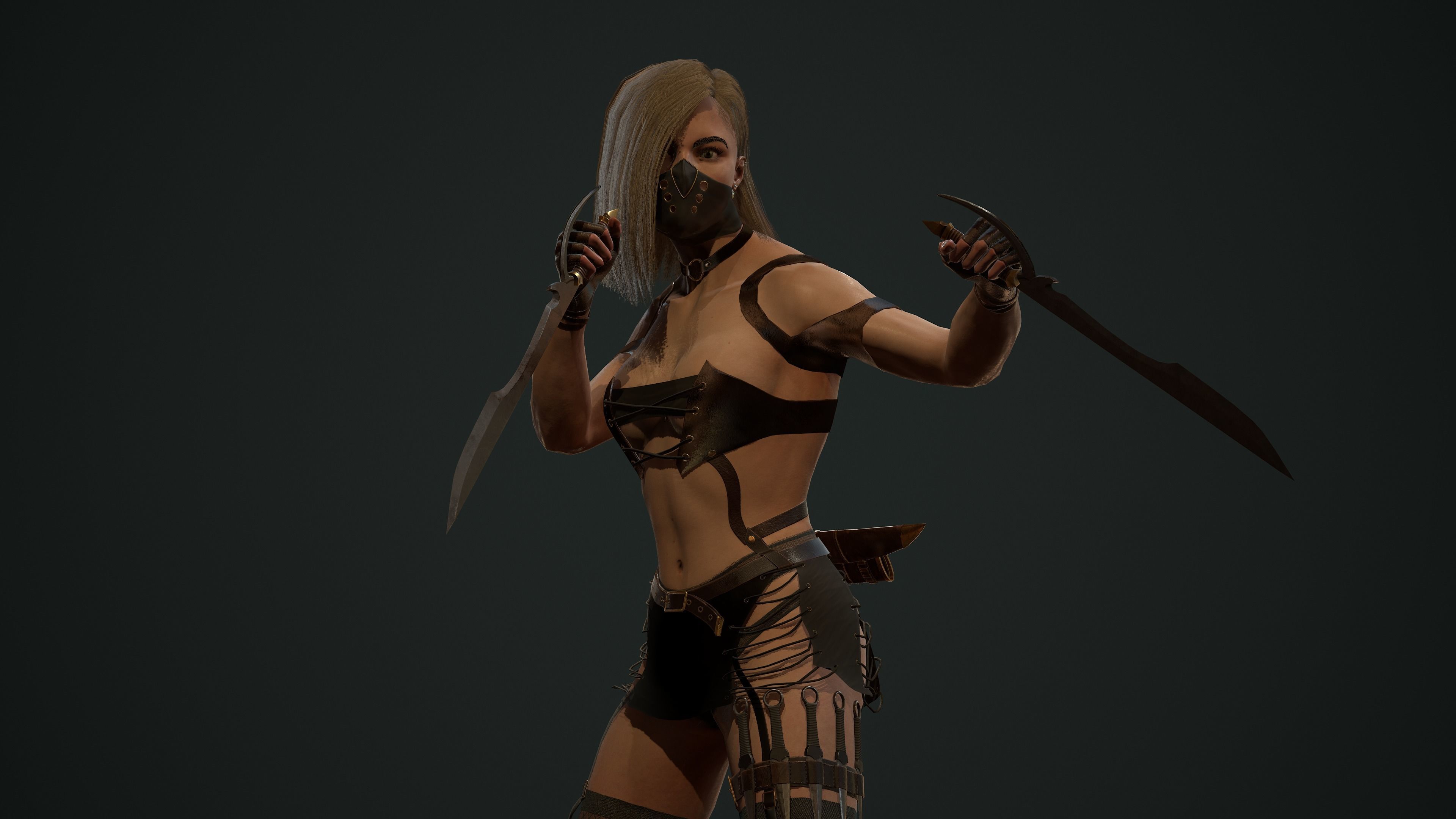 Thief-Girl- Game Ready Low-poly 3D model girl Low-poly 3D model_5