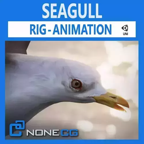 Animated Seagull Unity Low-poly 3D model