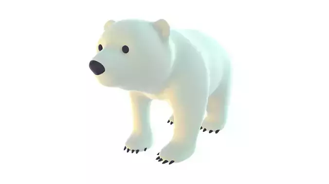 Polar Bear Cub - Stylized Low-poly 3D model