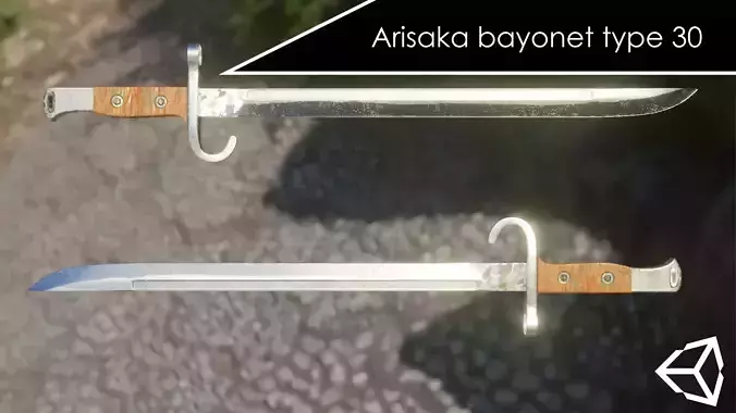Arisaka bayonet type 30 Low-poly 3D model