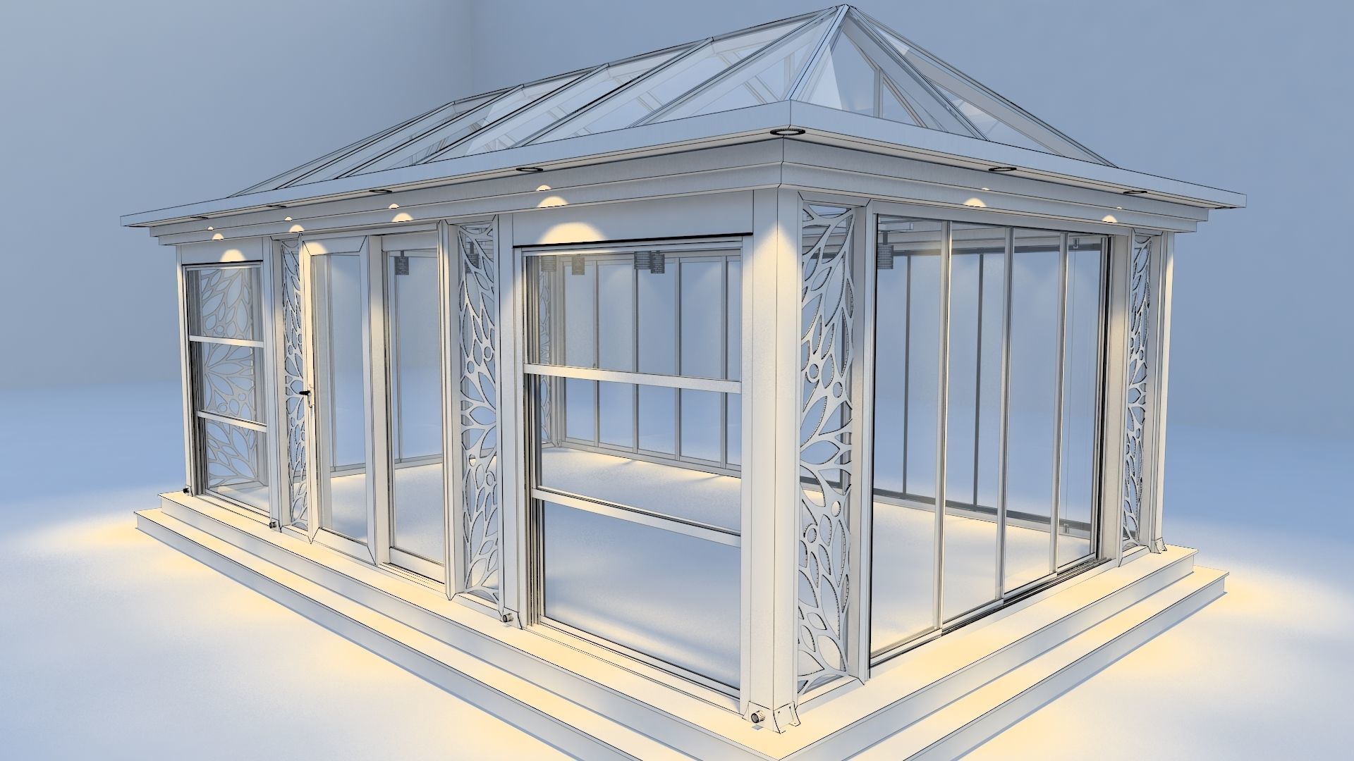 greenhouse conservatory 3D model_8