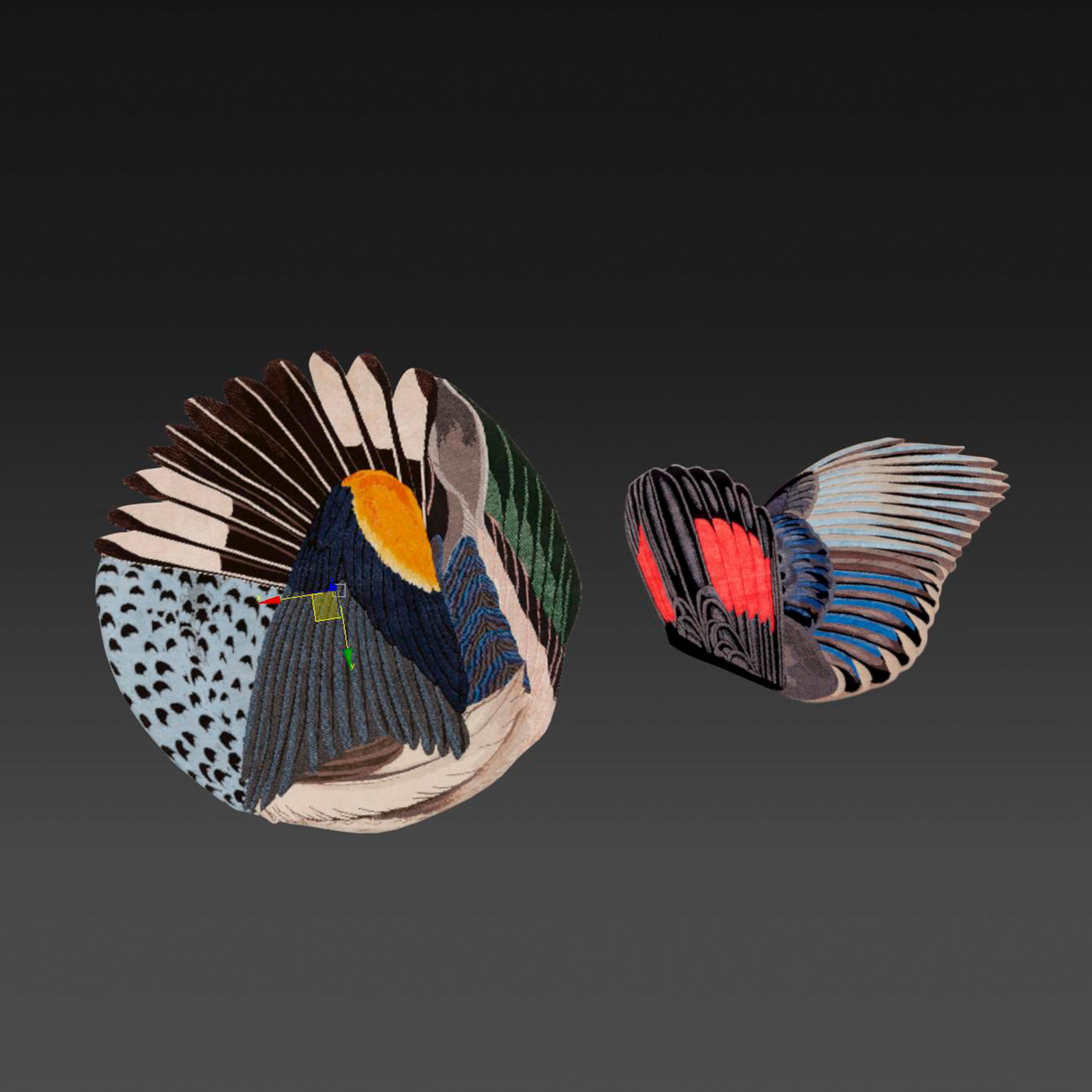 CC-Tapis Feathers and Round carpets 3D model_5