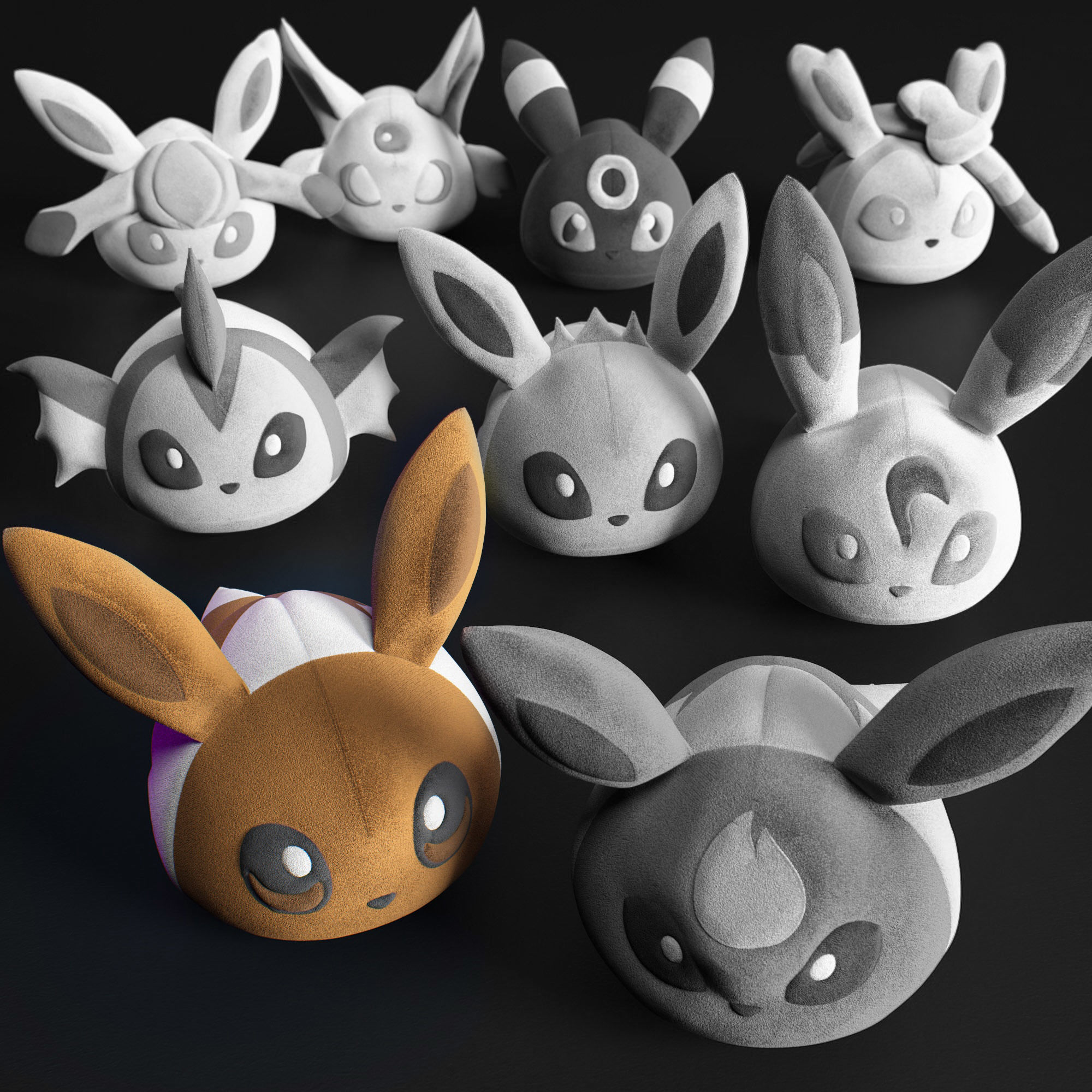 eevee pokemon kids 3D model_10