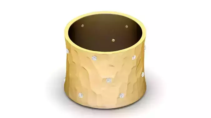 Hammer Texture Diamond Ring