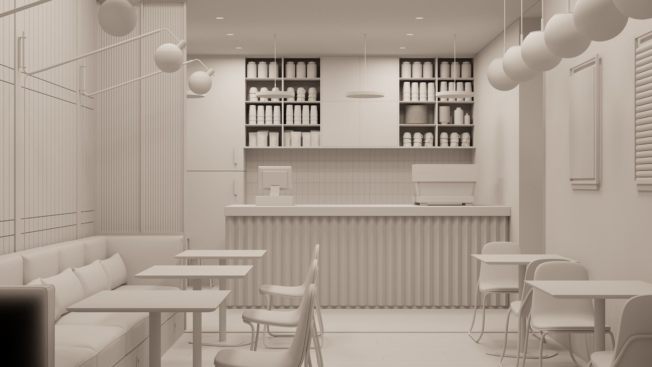 Cafe Interior NM 1 3D model_2