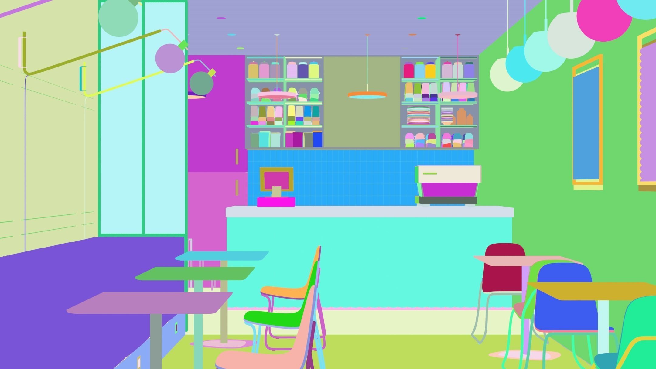 Cafe Interior NM 1 3D model_3