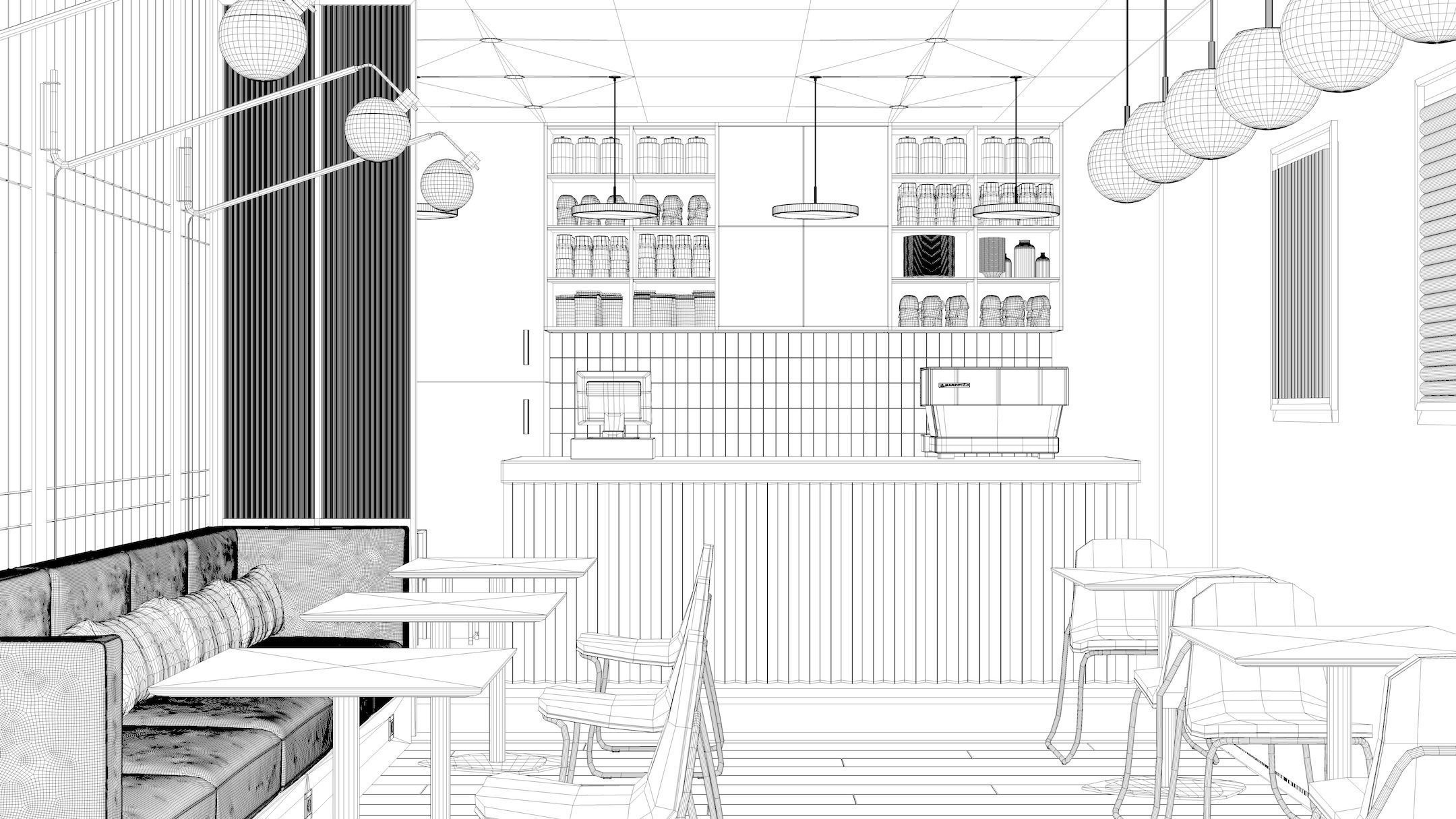 Cafe Interior NM 1 3D model_4