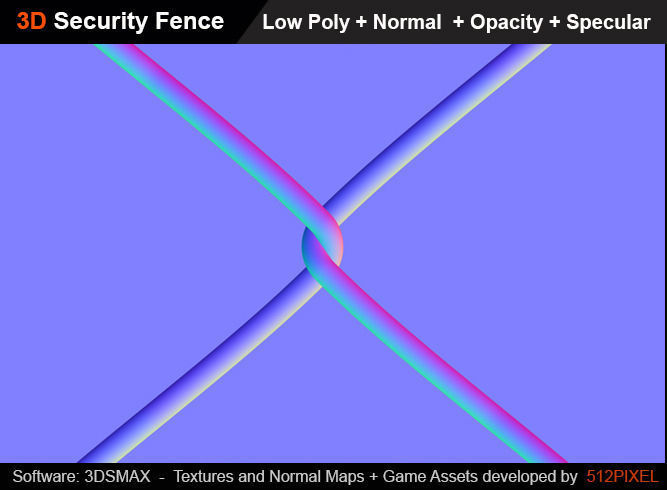 Fence Free low-poly 3D model_5