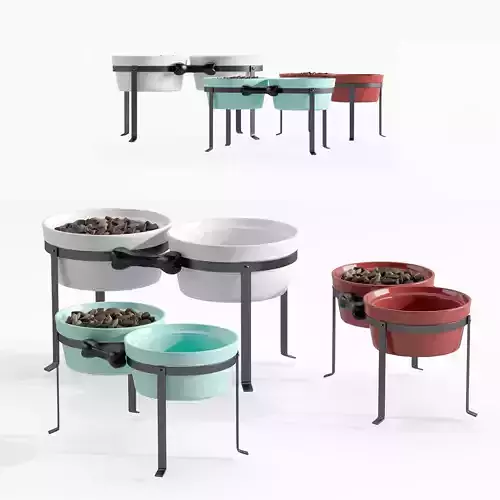 Dog feeding bowls and stand