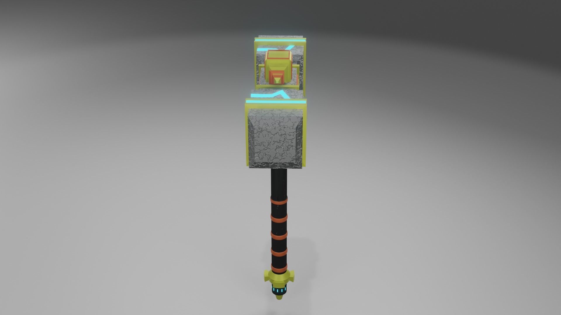 luminous rock hammer Low-poly 3D model_4