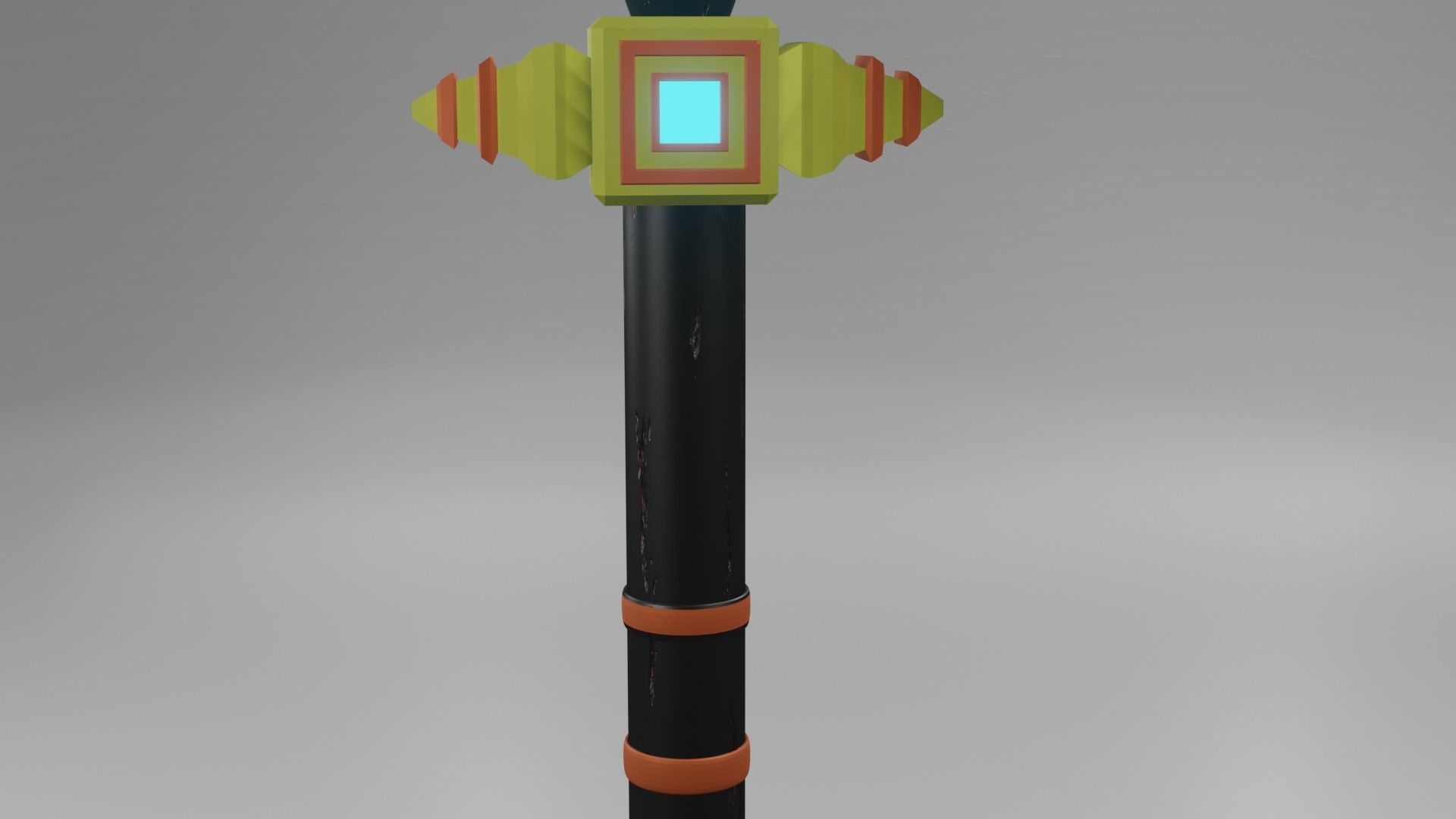 luminous rock hammer Low-poly 3D model_6